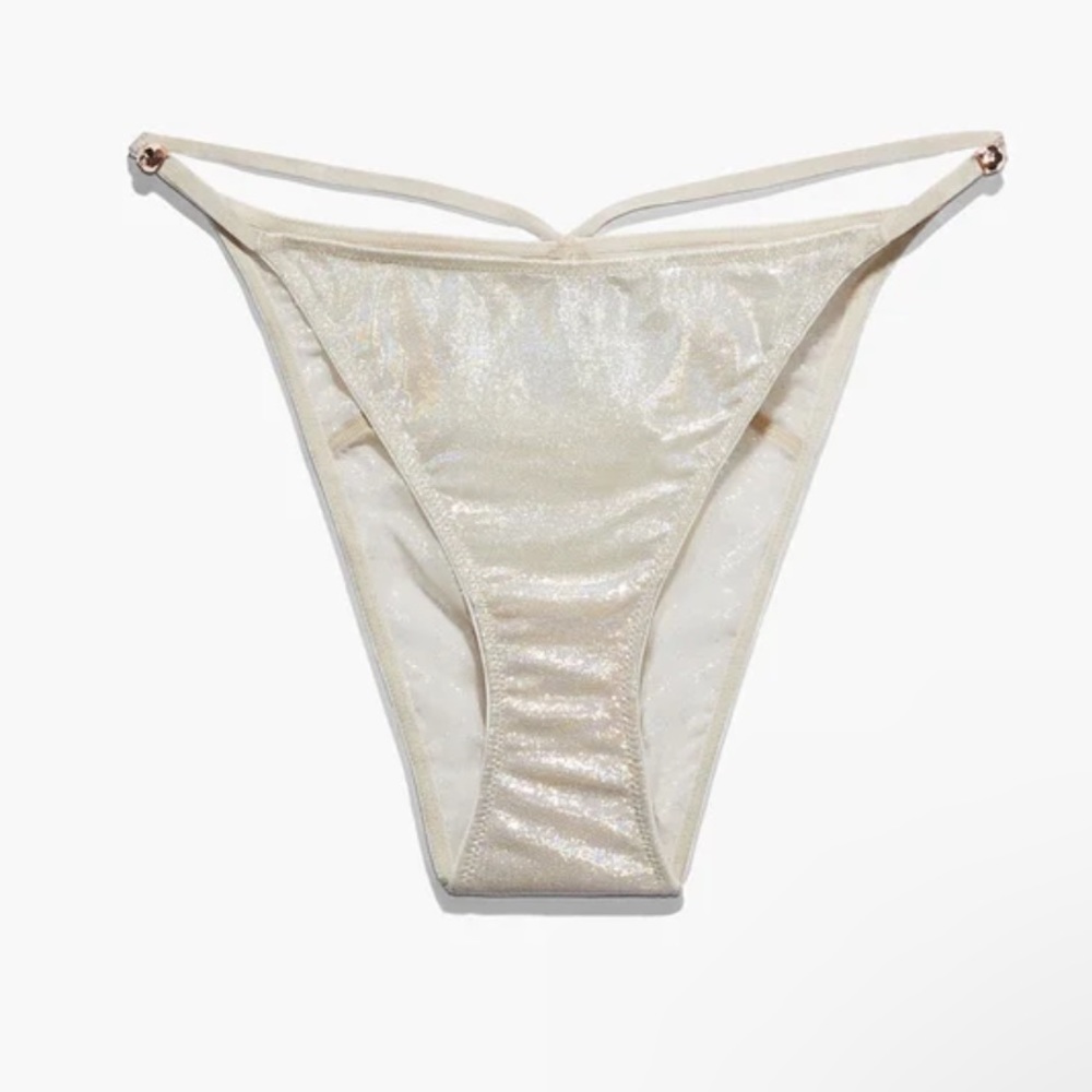 Savage X Fenty Gathered Mesh Strappy Bikini in Iridescent Sunset size 1X, 2X